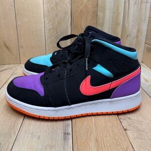 Nike Air Jordan 1 Mid GS Candy 554725-083 Basketball Sneaker Size 6.5Y